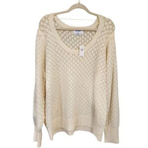 Old Navy Sweater XXL Cream Knit Lightweight Soft Cozy Comfy NWT
